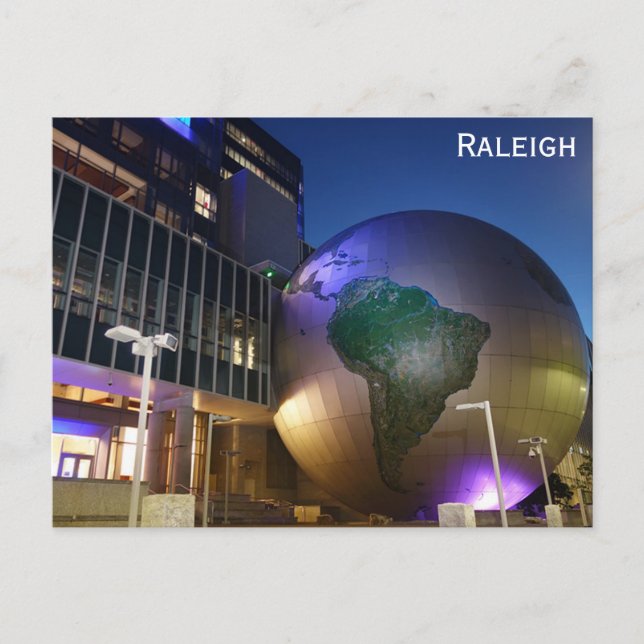 Raleigh North Carolina Museum Globe Postcard (Front)