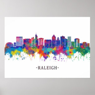 Raleigh North Carolina Skyline Poster