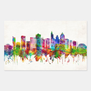 Raleigh North Carolina Skyline Rectangular Sticker