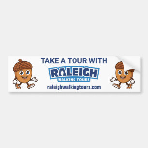 Raleigh Walking Tours Cute Acorn Bumper Sticker