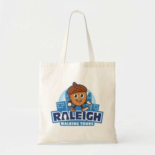 Raleigh Walking Tours Cute Acorn Logo Tote Bag (Front)