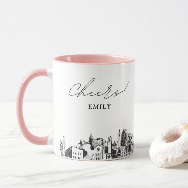 Raleigh Wedding Personalised Coffee Mug (With Donut)
