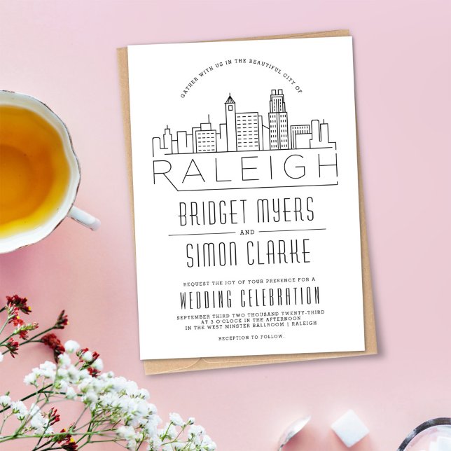 Raleigh Wedding | Stylised Skyline Invitation (Creator Uploaded)