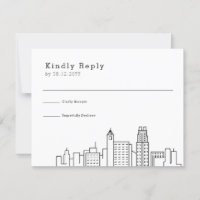 Raleigh Wedding | Stylised Skyline RSVP