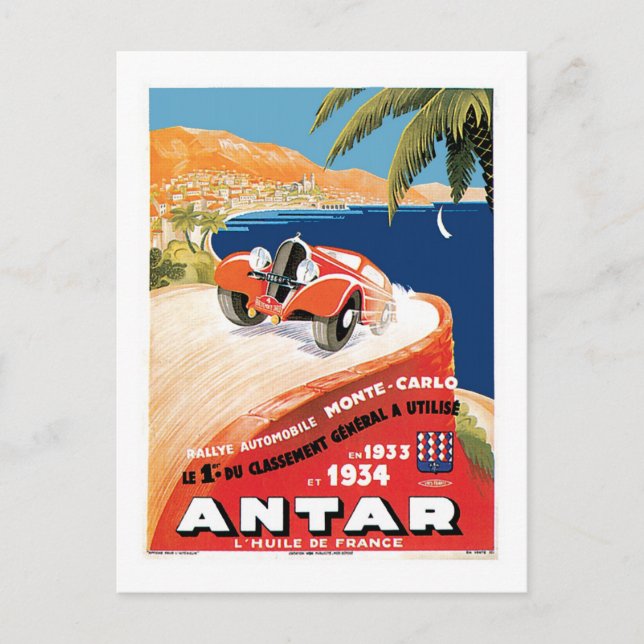 Rallye Automobile Monte Carlo Postcard (Front)