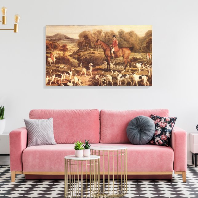 Ralph Lambton and his Hounds by James Ward Canvas Print (Insitu(LivingRoom))