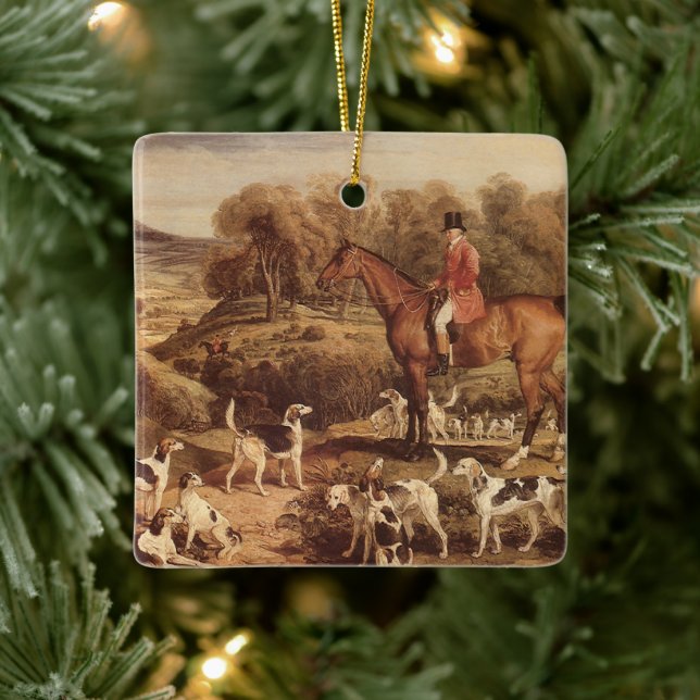 Ralph Lambton and his Hounds by James Ward Ceramic Tree Decoration (Tree)