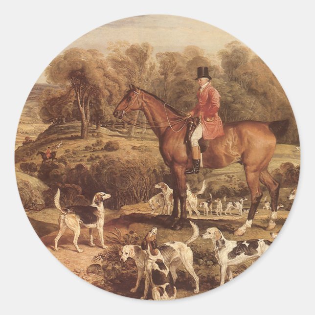Ralph Lambton and his Hounds by James Ward Classic Round Sticker (Front)