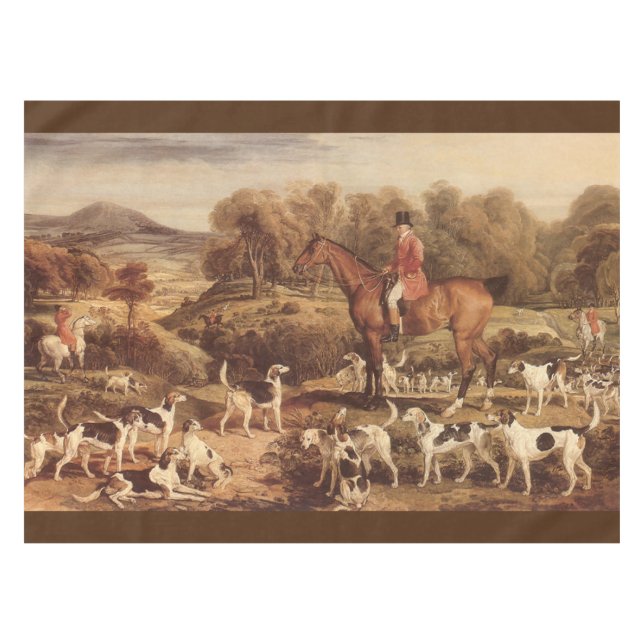 Ralph Lambton and his Hounds by James Ward Tablecloth (Front (Horizontal))
