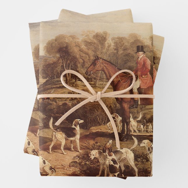 Ralph Lambton and his Hounds by James Ward Wrapping Paper Sheet (In situ)