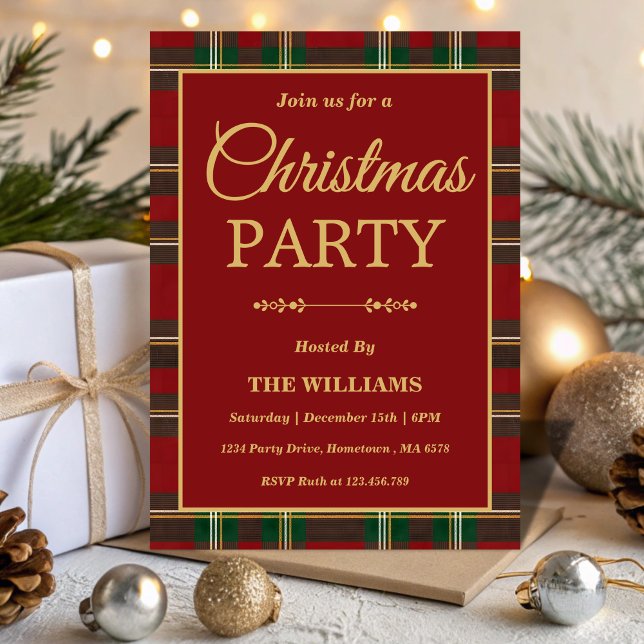 Ralph Lauren Tartan Plaid Christmas Party Invitation (Creator Uploaded)
