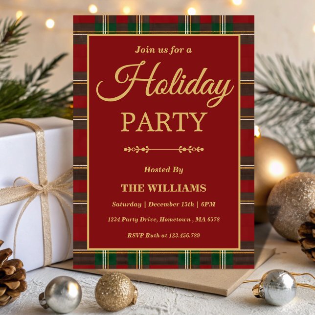 Ralph Lauren Tartan Plaid Holiday Party Invitation (Creator Uploaded)