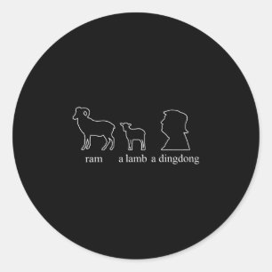 Ram A Lamp A Dingdong Trump Classic Round Sticker