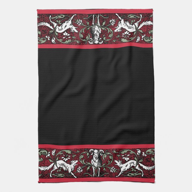 Ram and Wolves Tea Towel (Vertical)