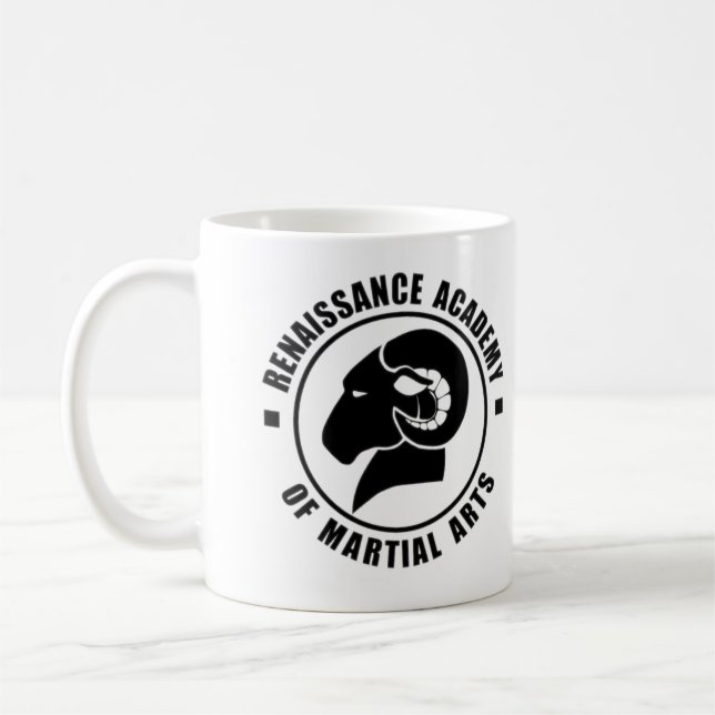 RAM Coffee Mug, Black Logo Mug (Left)