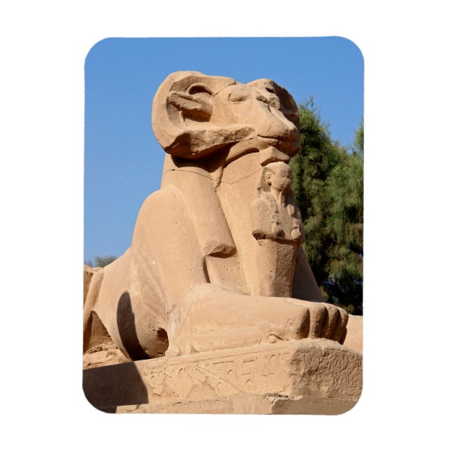 Ram-headed Sphinx in Karnak Temple - Egypt Magnet (Vertical)