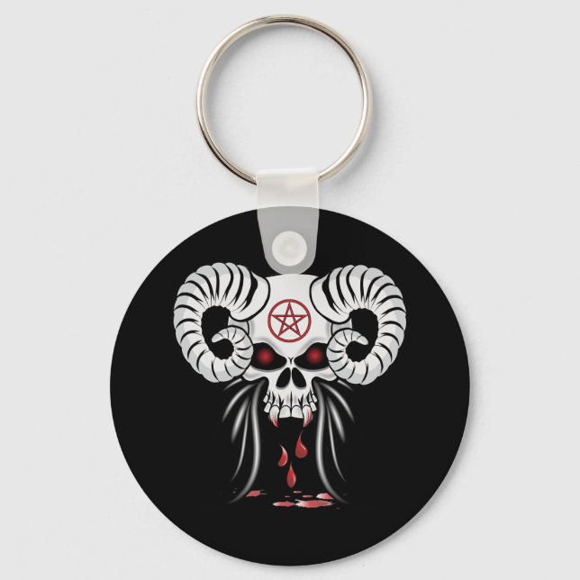 Ram Horned Skull Key Ring (Front)