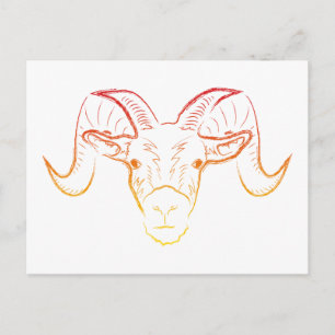 ram illustration postcard