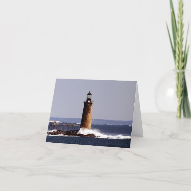 Ram Island Ledge Light, Portland Harbour Maine Note Card (Front)