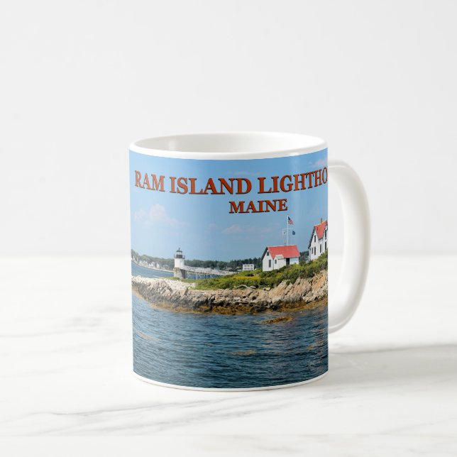 Ram Island Lighthouse, Boothbay Harbour Maine Mug (Front Right)