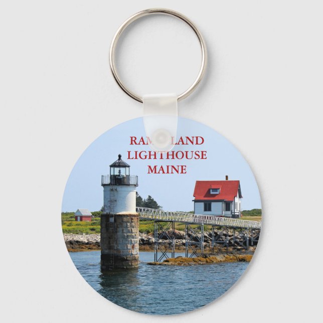 Ram Island Lighthouse, Maine Keychain (Front)