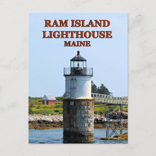 Ram Island Lighthouse, Maine Postcard (Front)