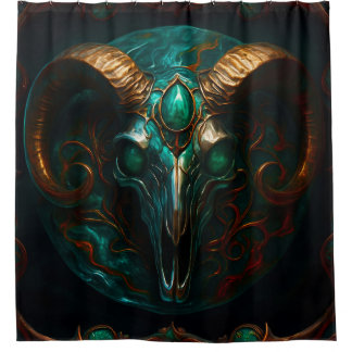 Ram-like Skull 001 Shower Curtain
