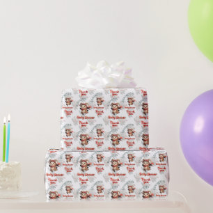 Ram Pattern Thank You Baby Shower Wrap Wrapping Paper