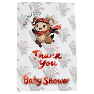 Ram Pattern Thank You White Gift Bag