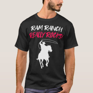 Ram Ranch Really Rocks Horse Horseback Riding Cowb T-Shirt