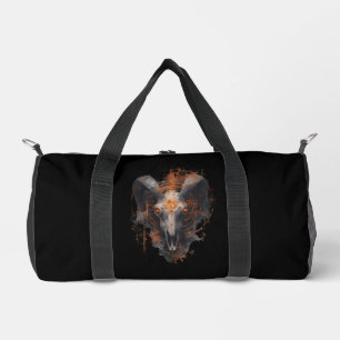 Ram Skull Occult Steampunk Dark Art Duffle Bag