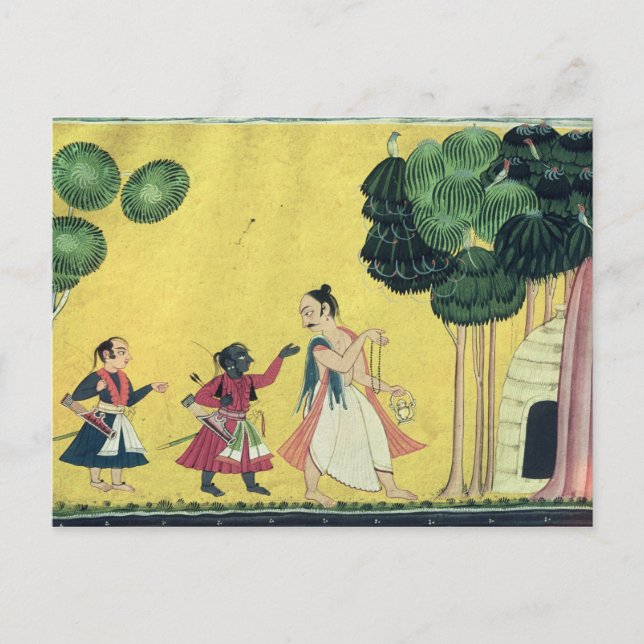 Rama and Lakshmana accompanied by Visvamitra Postcard (Front)
