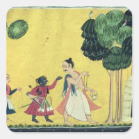 Rama and Lakshmana accompanied by Visvamitra