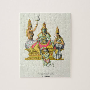 Rama, engraved by du Bouisi (colour litho) Jigsaw Puzzle
