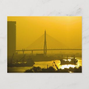 Rama VIII Bridge Bangkok Sunset Postcard