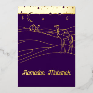 Ramadan  - desert scene -line  art
