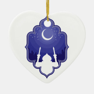 Ramadan & Eid al-Fitr Mubarak Greeting Ceramic Tree Decoration