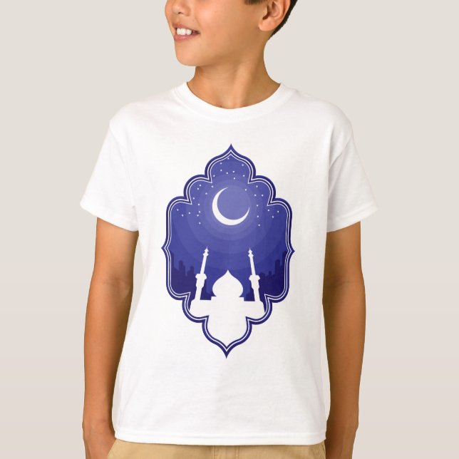 Ramadan & Eid al-Fitr Mubarak Greeting T-Shirt (Front)