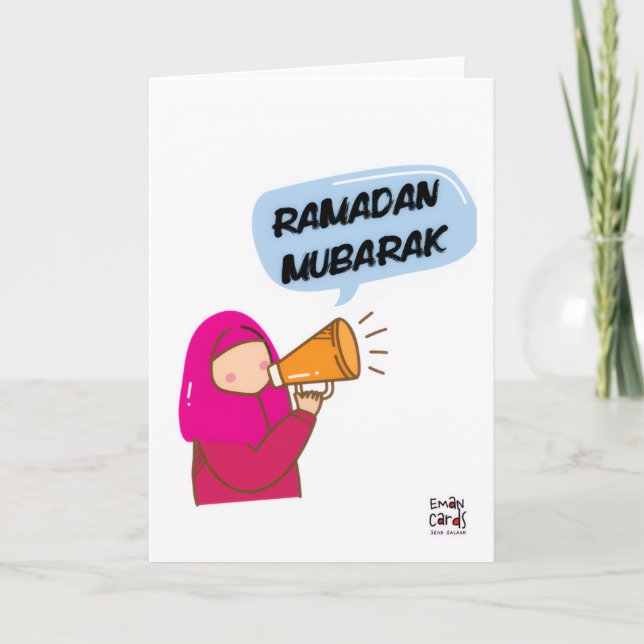 Ramadan Greetings - Cute Girl Card (Front)