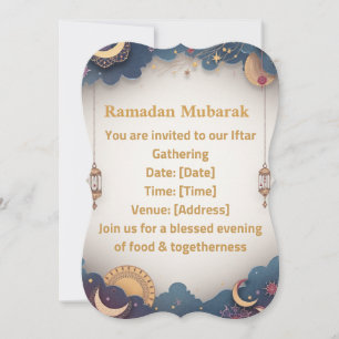 Ramadan Iftar Invitation Elegant Islamic Gold