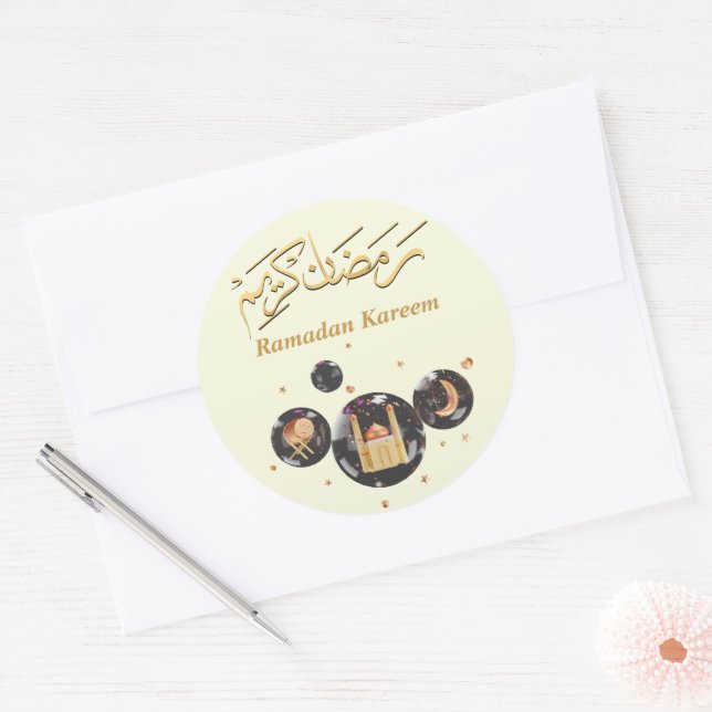 Ramadan Kareem  Classic Round Sticker (Envelope)