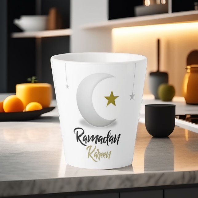 Ramadan Kareem Crescent Design - Islamic Mubarak  Latte Mug (Creator Uploaded)