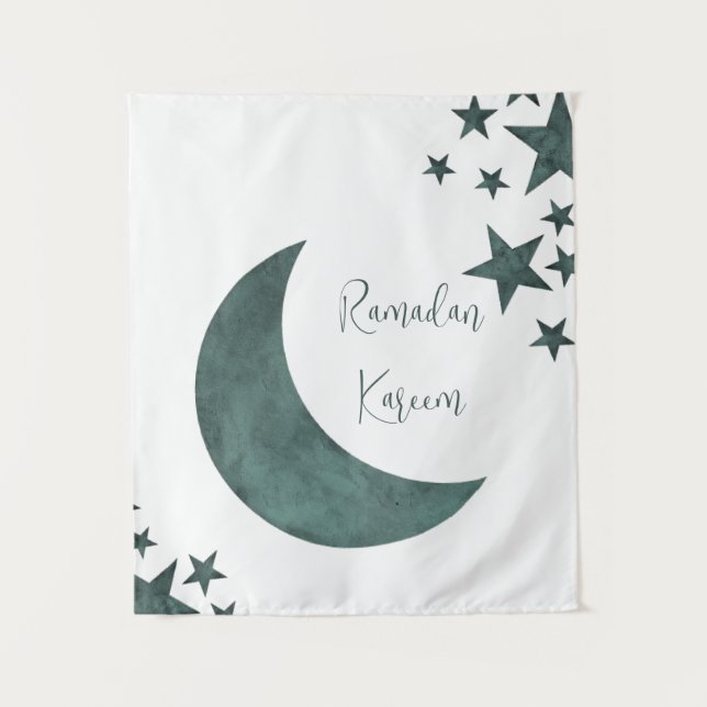 Ramadan Kareem crescent Islam mubarak stars Tapestry (Front)