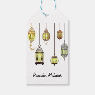 Ramadan Kareem Crescent Lanterns Mubarak Islamic Gift Tags