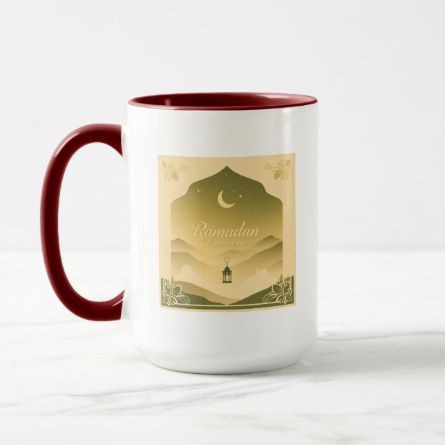 Ramadan Kareem Crescent Moon & Lantern Mug (Left)