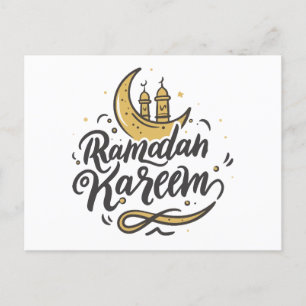 Ramadan Kareem Crescent Moon sighted Fasting Holiday Postcard