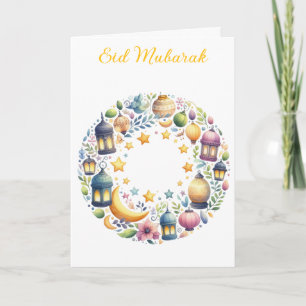 Ramadan Kareem & Eid Mubarak Customized Greeting  Card