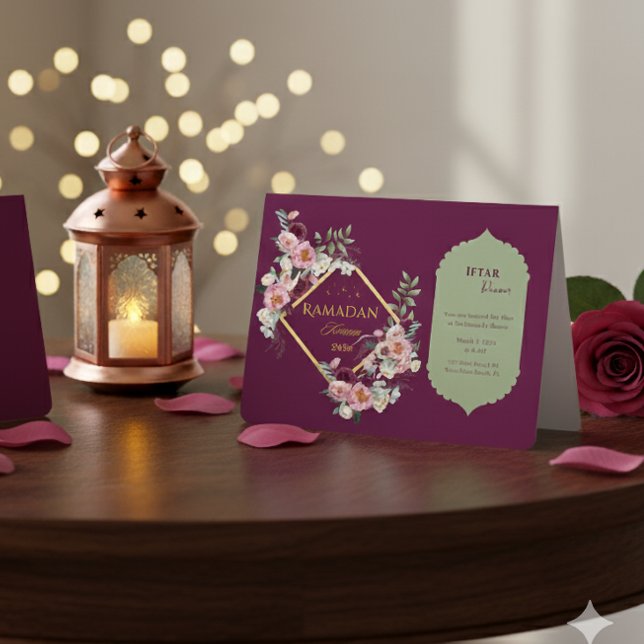 Ramadan Kareem Floral Folded Invitation Card 2026 (Creator Uploaded)