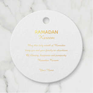 Ramadan Kareem Gold Foil Favor Tags Islamic Part