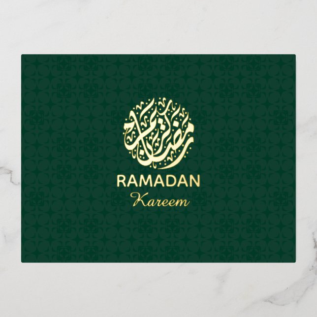 Ramadan Kareem Gold Foil Islamic  Holiday Postcard (Front)
